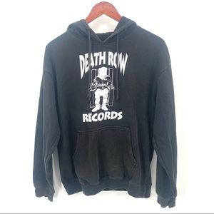 Death Row Records Long Sleeve Drawstring Hoodie Sweatshirt Small